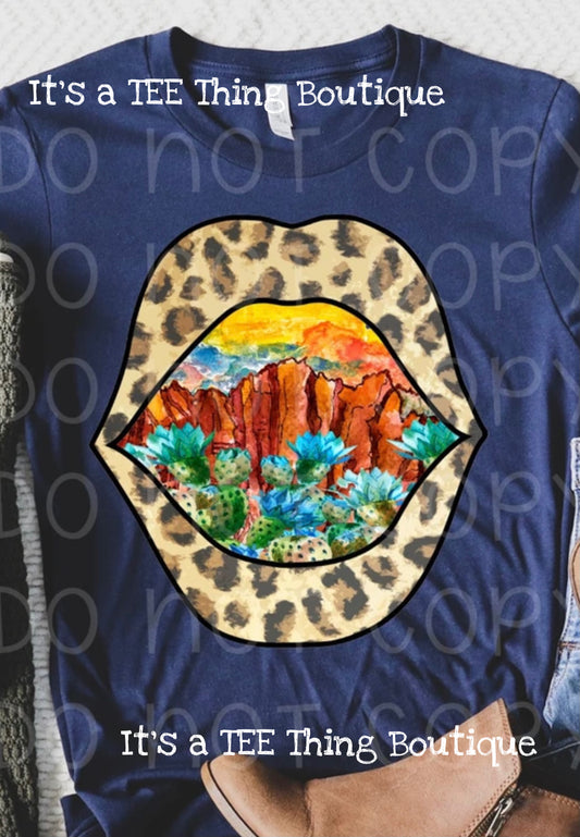 Desert scene cheetah lips